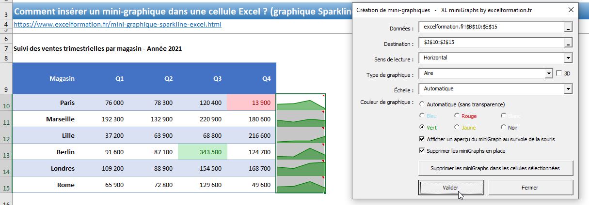 Excel formation - mini-graphiques évolués - 27