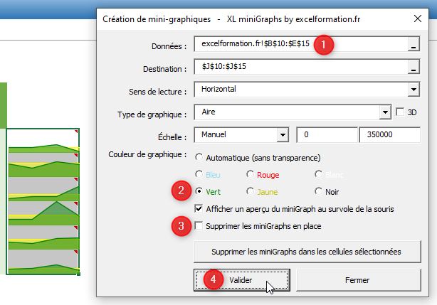 Excel formation - mini-graphiques évolués - 31