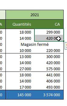 Excel formation - pas de fusion - 13