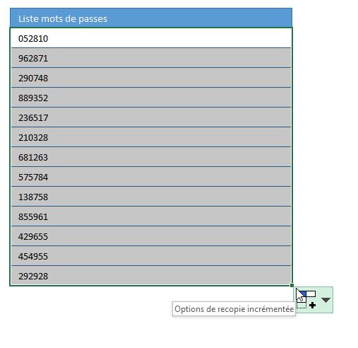 Excel formation - Générateur de mot de passe - 08