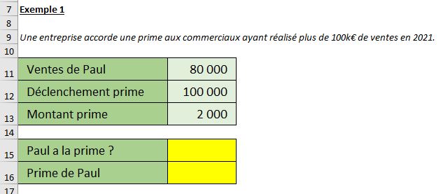 Excel formation - la fonction si par l'exemple - 01