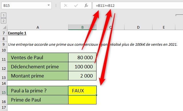 Excel formation - la fonction si par l'exemple - 02