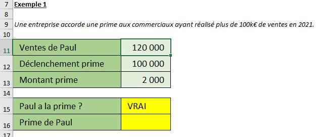 Excel formation - la fonction si par l'exemple - 03