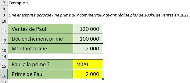 Excel formation - la fonction si par l'exemple - 04