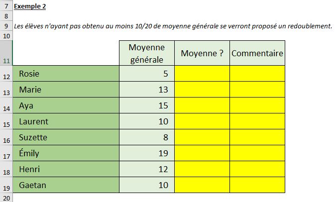 Excel formation - la fonction si par l'exemple - 05