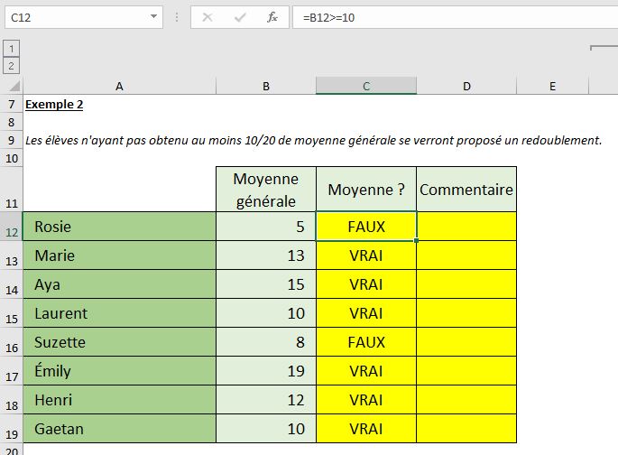 Excel formation - la fonction si par l'exemple - 06