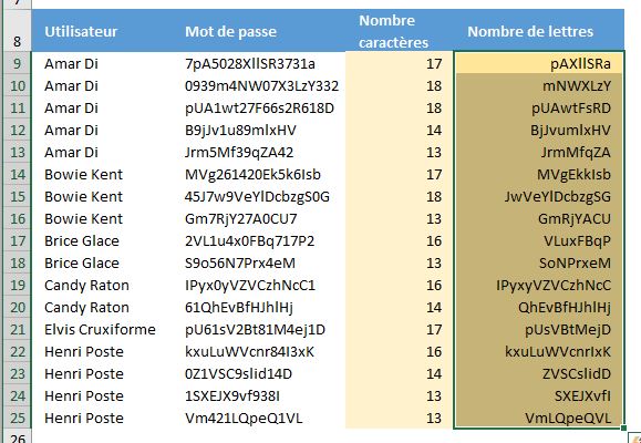 Excel formation - compter nombre lettres ou chiffres - 03