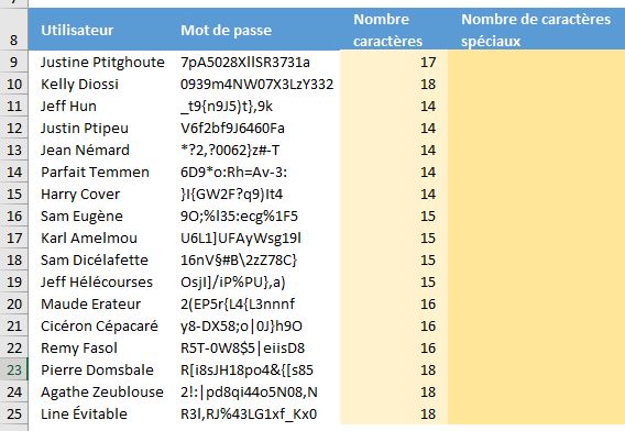 Excel formation - compter nombre lettres ou chiffres - 07