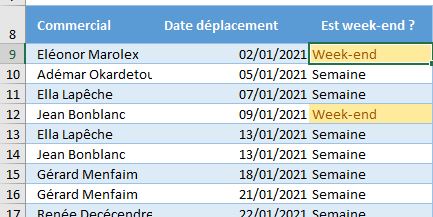 Excel formation - est ce un week end - 04