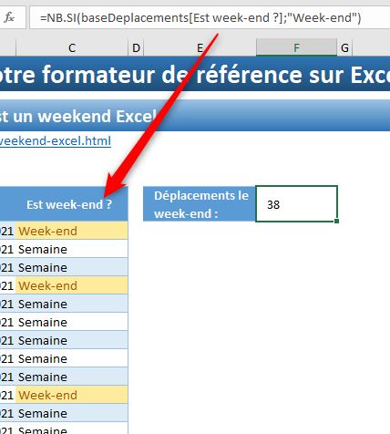 Excel formation - est ce un week end - 05