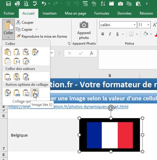 Excel formation - photo dynamique - 12