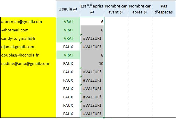 Excel formation - vérifier email - 03