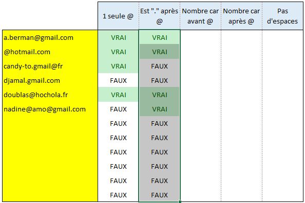 Excel formation - vérifier email - 04