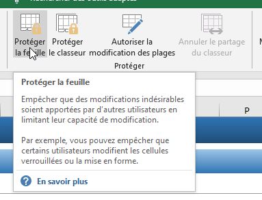 Excel formation - protéger les données - 02