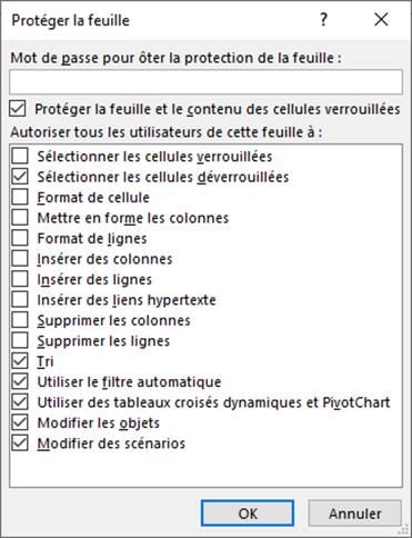 Excel formation - protéger les données - 06