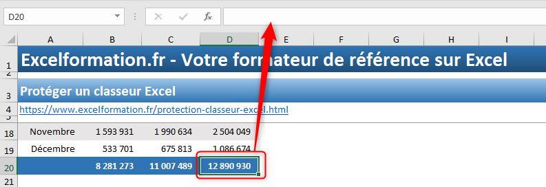 Excel formation - protéger les données - 10