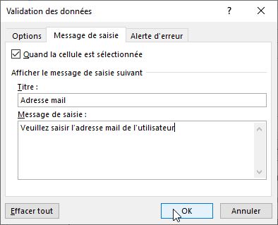 Excel formation - vérifier email - 09