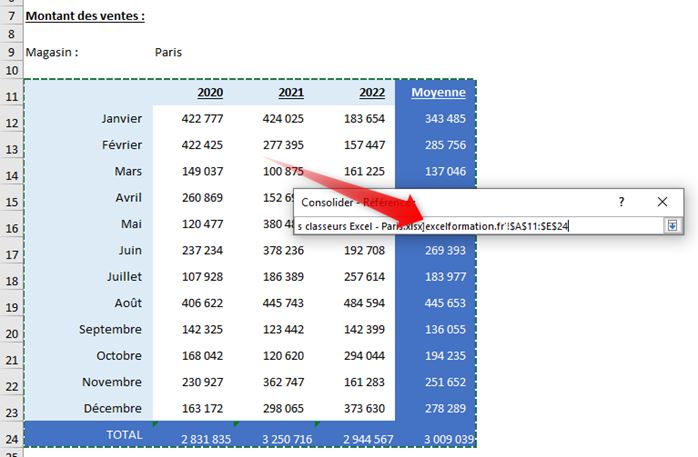 Excel formation - formule plusieurs classeurs - 13