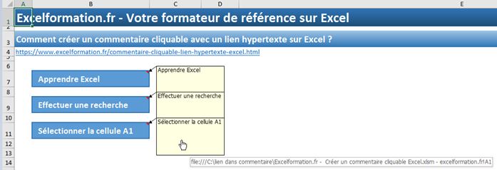 Excel formation - lien dans commentaire - 14