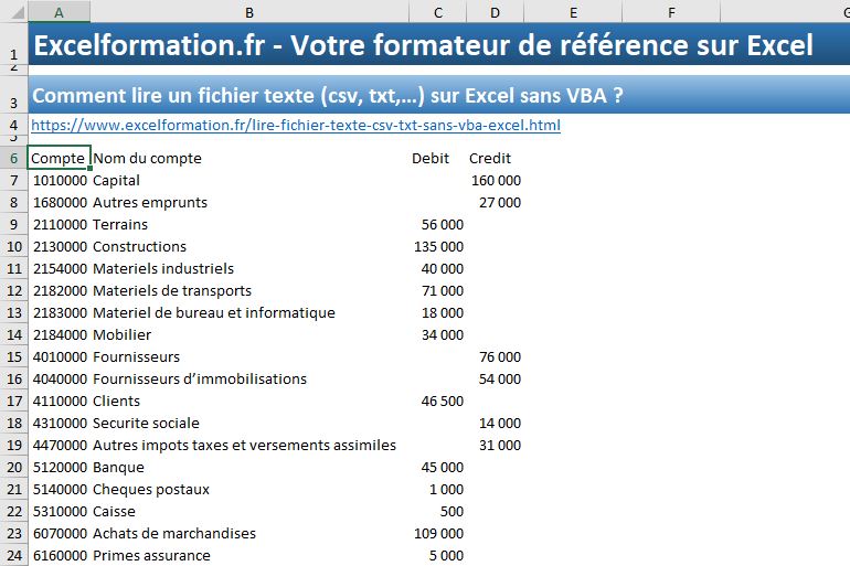 Excel formation - 1 - Lire un fichier texte sans VBA - 07