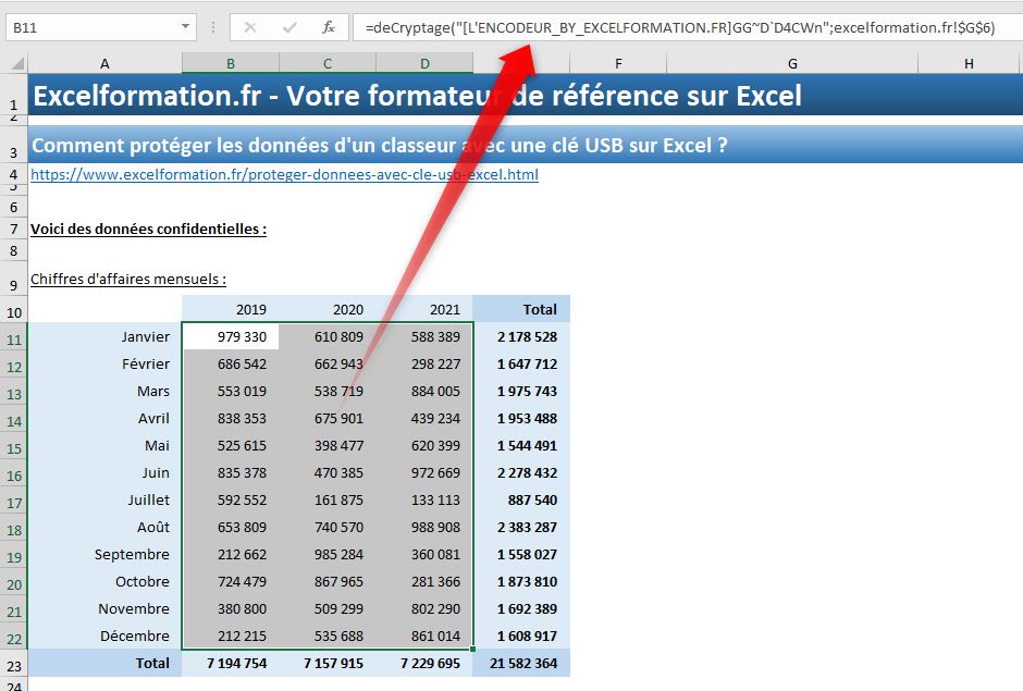 Excel formation - 3 - Protéger des données avec une clé USB - 14