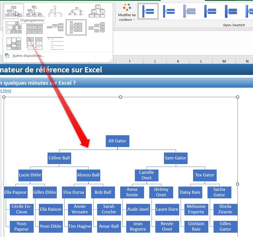 Excel formation - arbre généalogique - 21