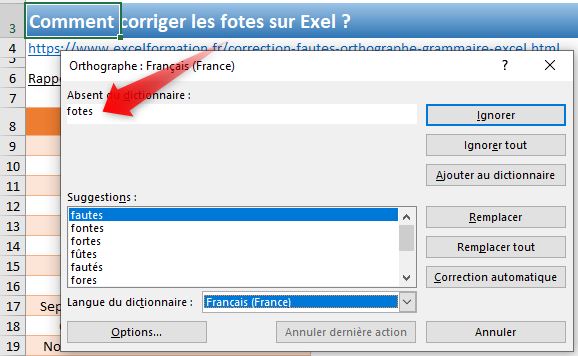 Excel formation - orthographe - 02