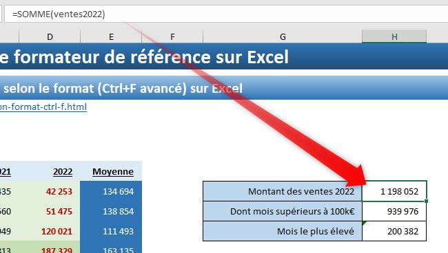 Excel formation - recherche selon format - 13