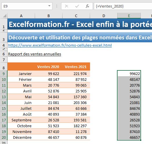 Excel formation - les noms de cellules - 07