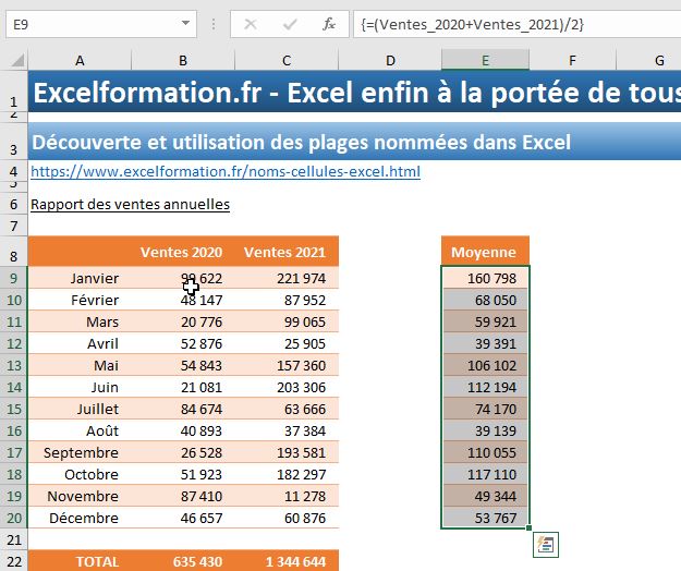 Excel formation - les noms de cellules - 09