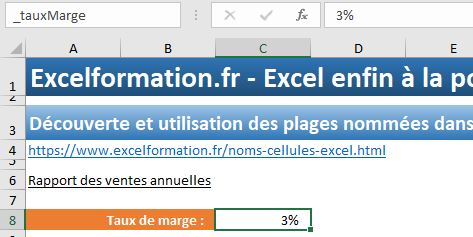 Excel formation - les noms de cellules - 01