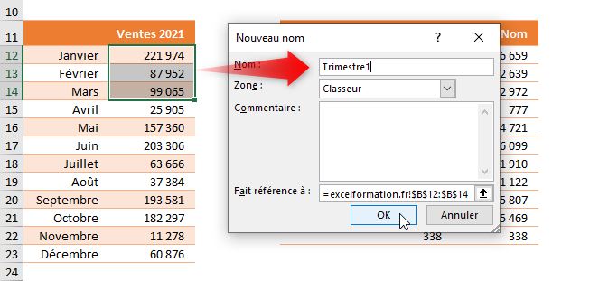 Excel formation - les noms de cellules - 06