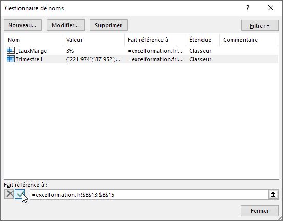 Excel formation - les noms de cellules - 07