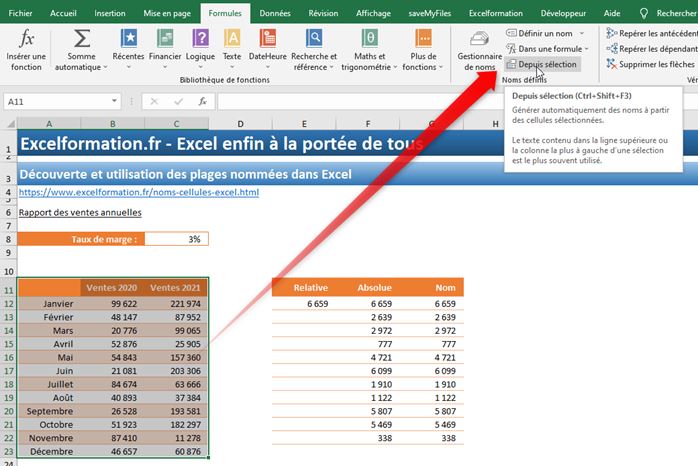 Excel formation - les noms de cellules - 08