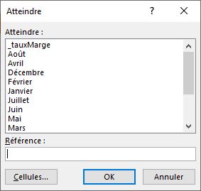 Excel formation - les noms de cellules - 11