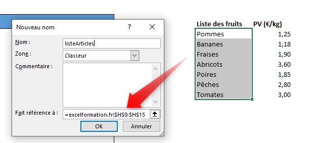 Excel formation - les noms de cellules - 03