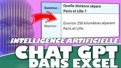 Comment utiliser l'intelligence artificielle Chat GPT dans Excel ?