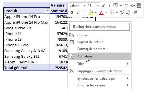 Excel formation - graphiques dynamiques - 11