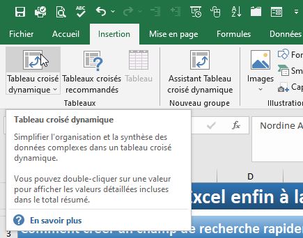 Excel formation - liste de recherche - 01