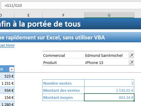 Excel formation - liste de recherche - 10