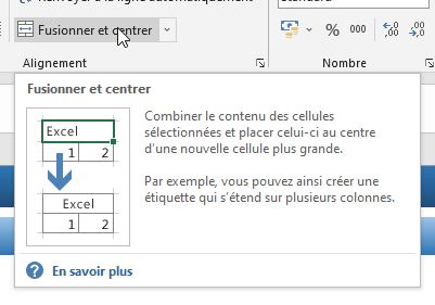 Excel formation - fusion cellules identiques - 03