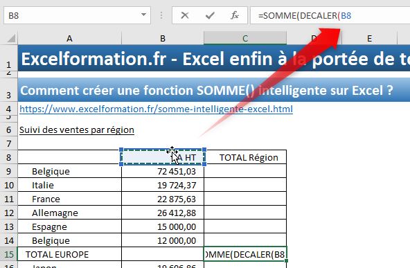 Excel formation - somme intelligente - 07