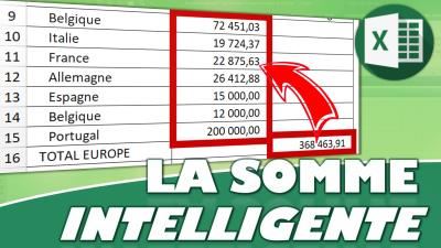 Créer une somme intelligente et dynamique sur Excel sans VBA