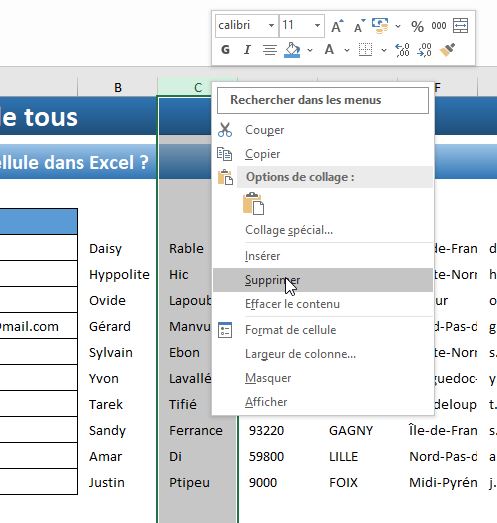 Excel formation - extraire mot - 07
