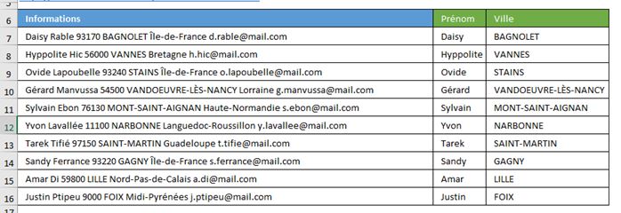 Excel formation - extraire mot - 08