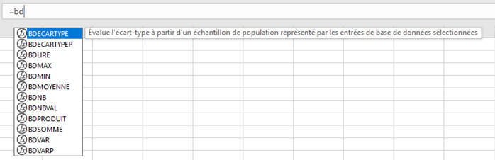 Excel formation - fonctions bdd - 01