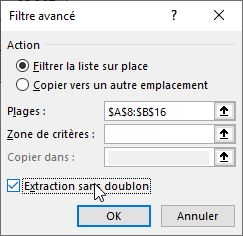 Excel formation - supprimer doublons - 11