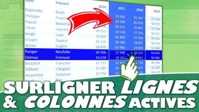 Comment surligner la ligne et/ou la colonne active automatiquement sur Excel ?