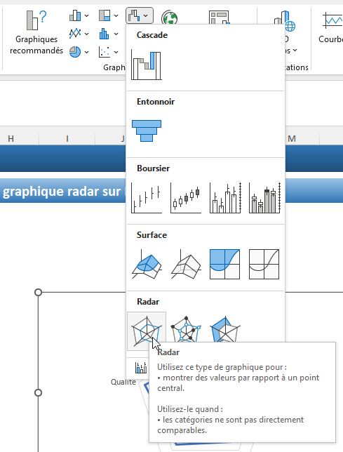 Excel formation - graph araignée - 03