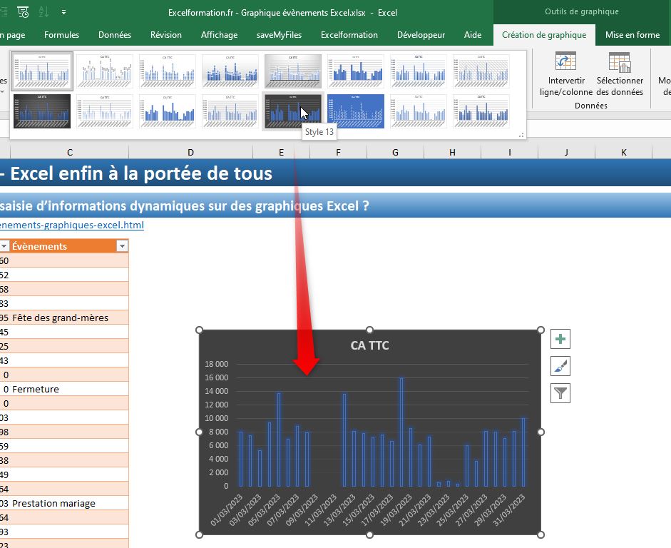 Excel formation - graphique marqueurs - 08